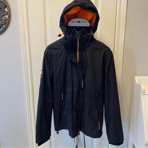 Superdry Raincoat with Black and Orange Accents